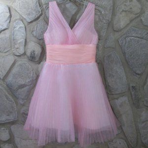 Pink Sheer Pleated Party Dress reposh